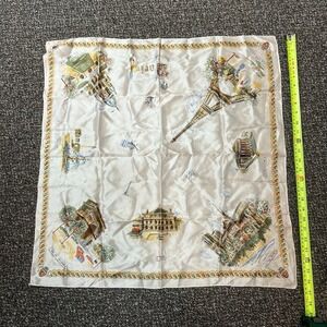 True Vintage 1970s Silk Hankerchief Headwrap Scarf Designer Rare Notre Dame